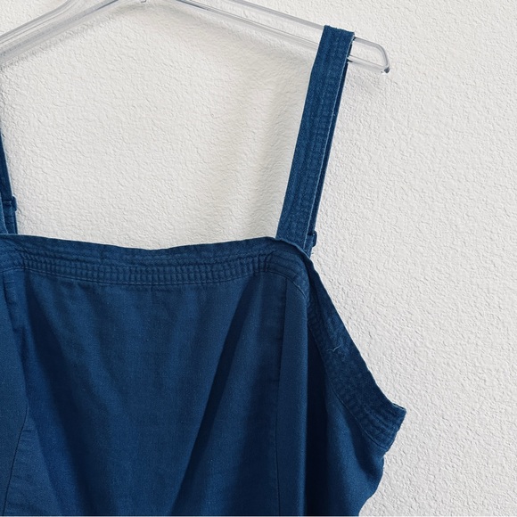 EUC Old Navy Blue Sleeveless Linen-Blend Utility Romper [Size: XXL Tall] - Picture 13 of 14